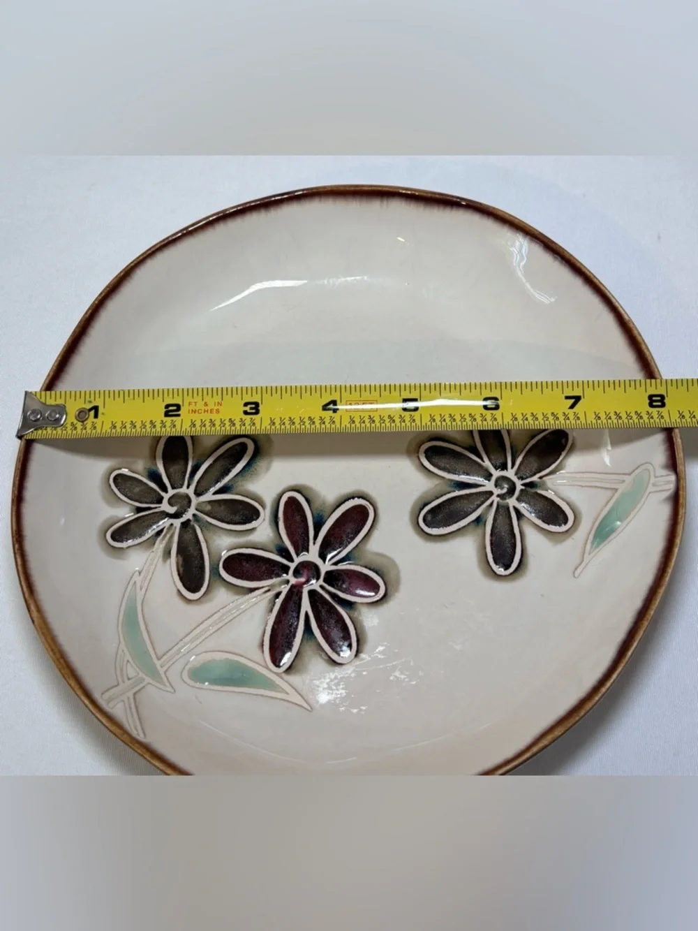 Vintage Pier 1 Petals Stoneware Salad Plate Hand Painted 8 Inches